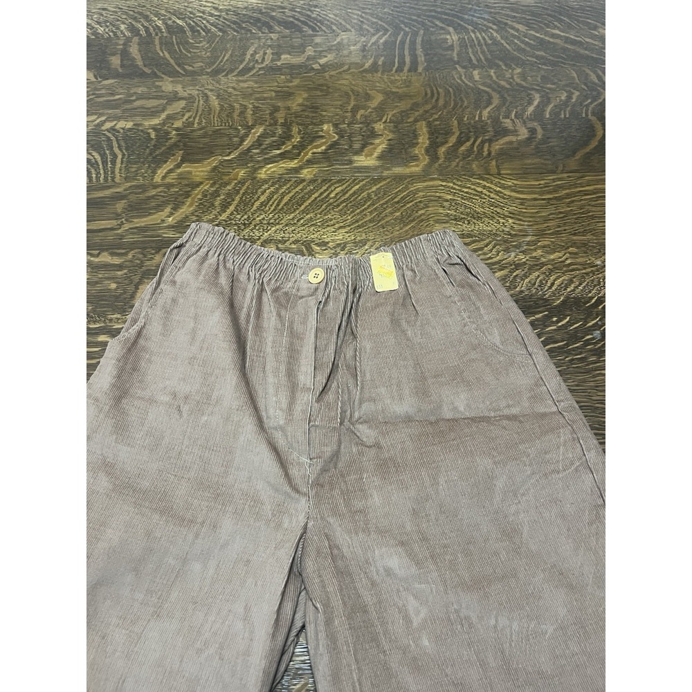 Vintage Sears Corduroy Pants‎ Womens 14P Brown USA Made Elastic Waist Talon - Picture 2 of 9